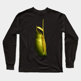 Nepenthes tropical pitcher plant botanical drawing carnivorous plant Long Sleeve T-Shirt